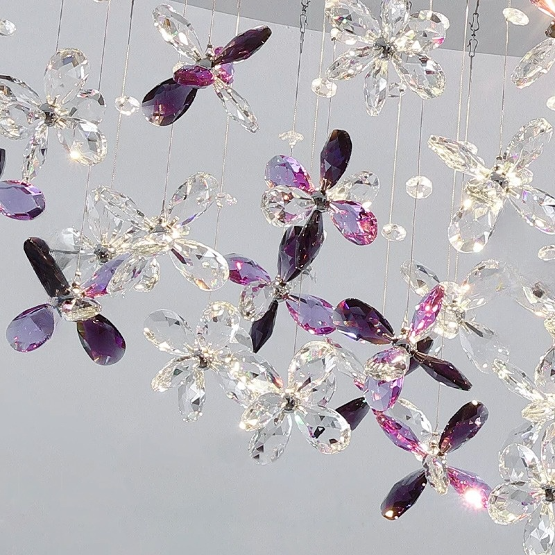 CHARA AMETHYST long chandelier by Lampadom - detail view