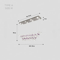 CHARA AMETHYST long chandelier by Lampadom - scale reference