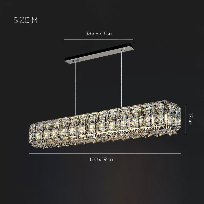 TAKI Linear Chandelier by Lampadom - scale reference