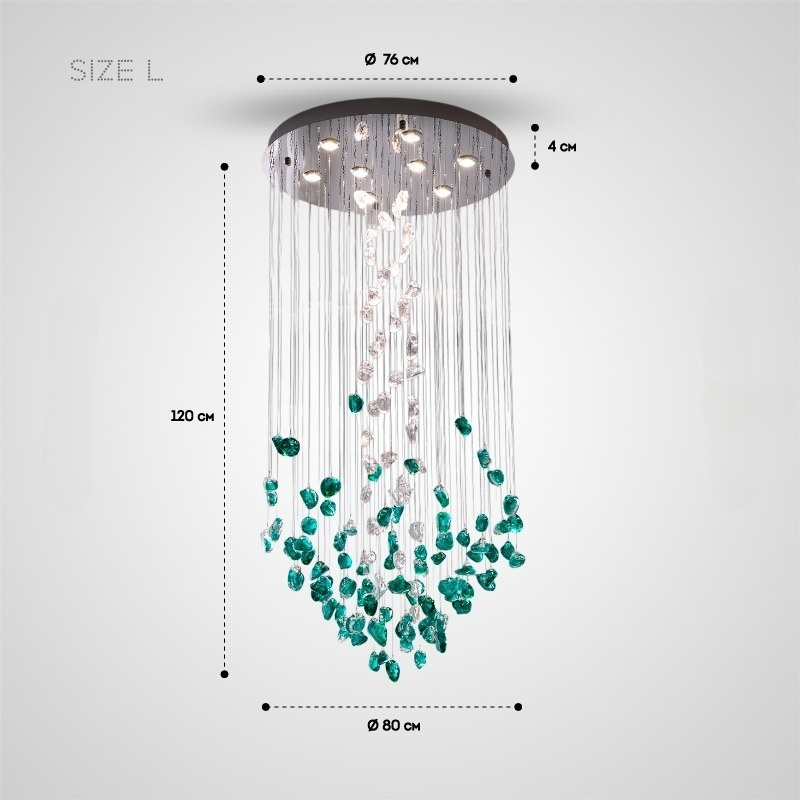 TIFFANI RAIN Chandelier Chandelier in Crystal by Lampadom - installation view