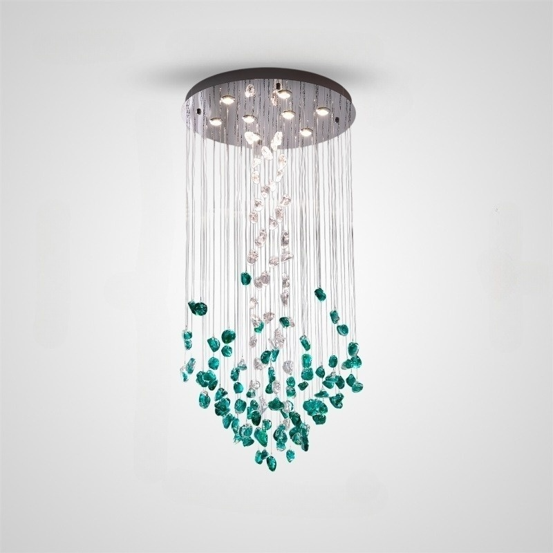 TIFFANI RAIN Chandelier Chandelier in Crystal by Lampadom - installation view