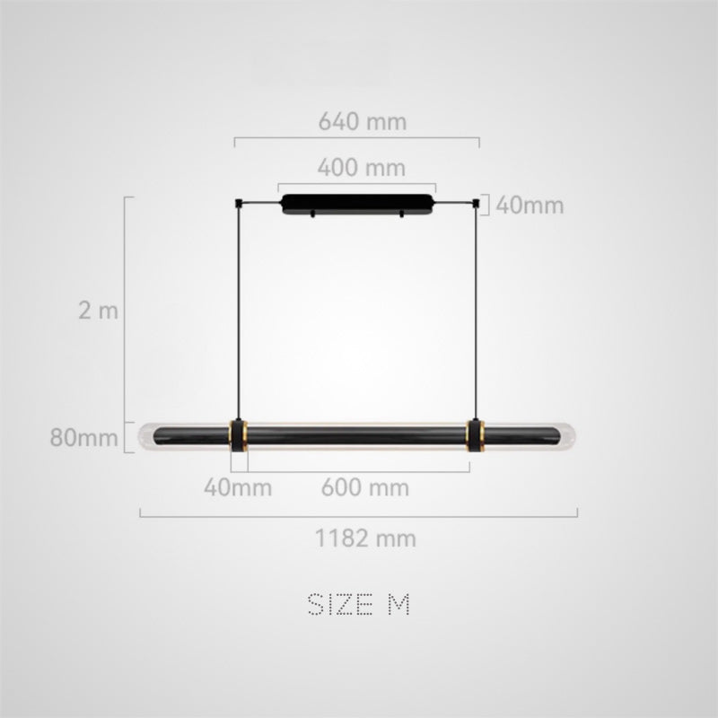 TIME TUNNEL Linear Chandelier by Lampadom - detail view