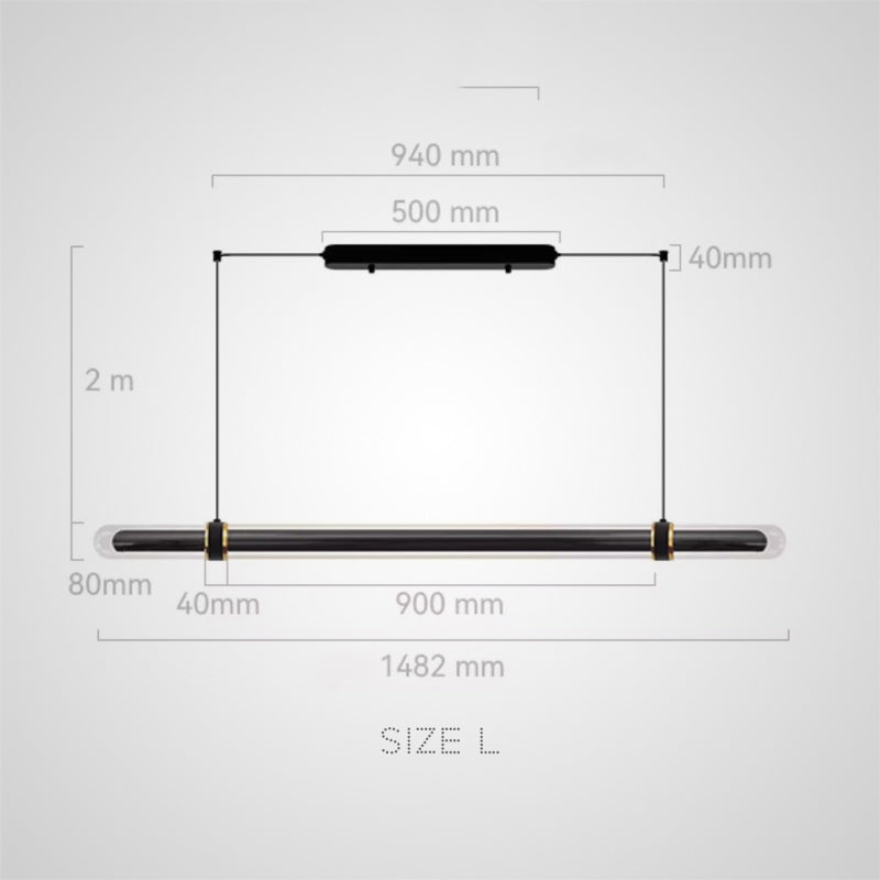 TIME TUNNEL Linear Chandelier by Lampadom - scale reference