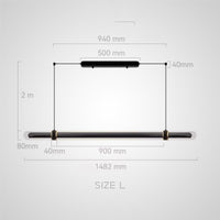 TIME TUNNEL Linear Chandelier by Lampadom - scale reference