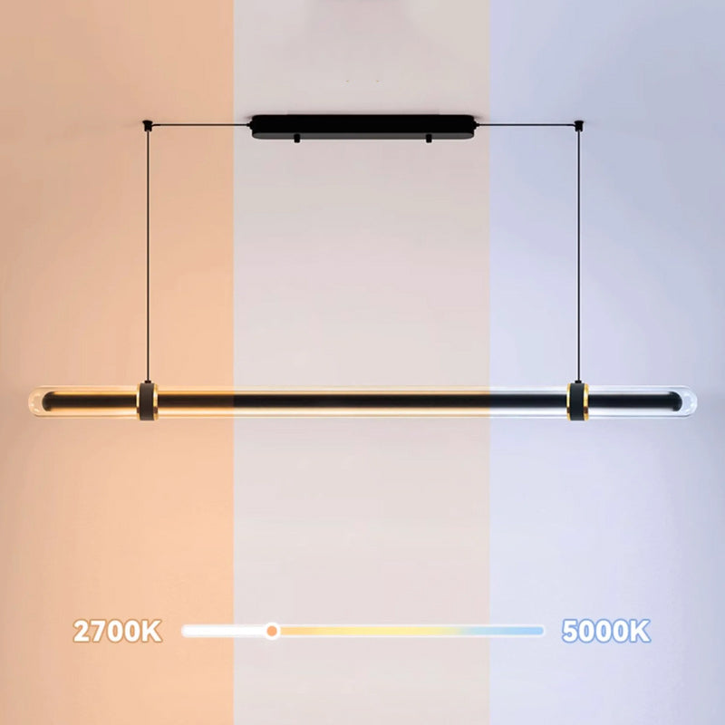 TIME TUNNEL Linear Chandelier by Lampadom - angle view