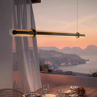 TIME TUNNEL Linear Chandelier by Lampadom - angle view