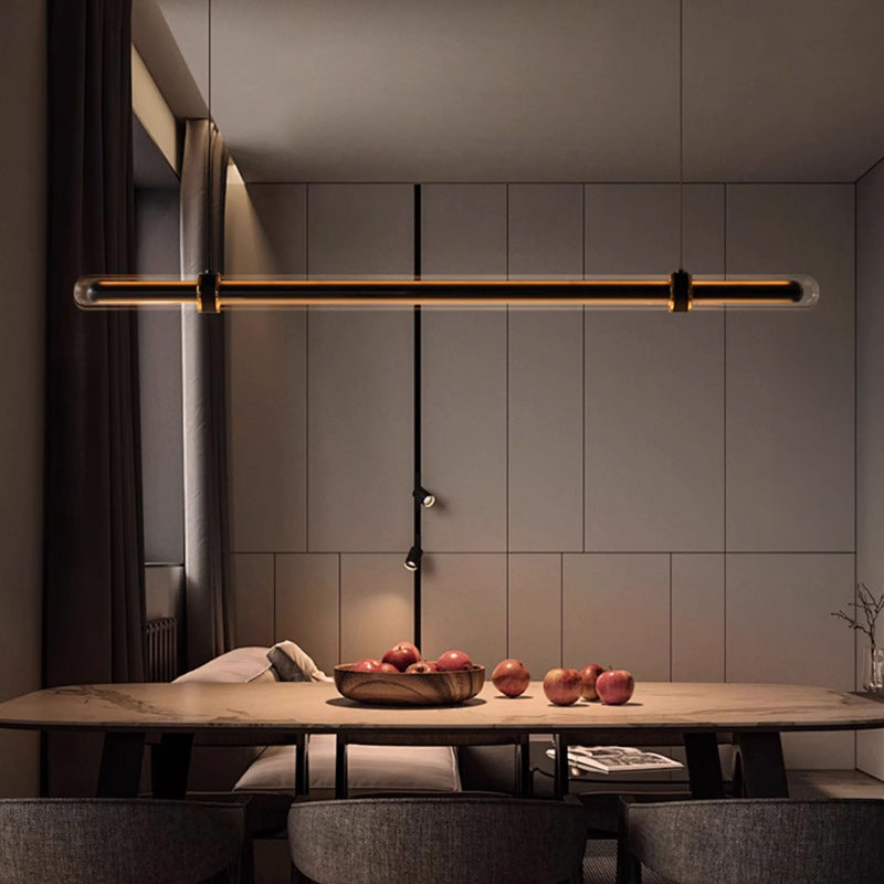 TIME TUNNEL Linear Chandelier by Lampadom - side view