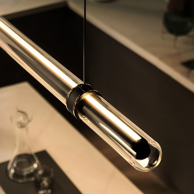 TIME TUNNEL Linear Chandelier by Lampadom - close-up