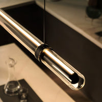 TIME TUNNEL Linear Chandelier by Lampadom - close-up