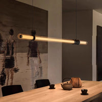 TIME TUNNEL WAVY Linear Chandelier by Lampadom - detail view