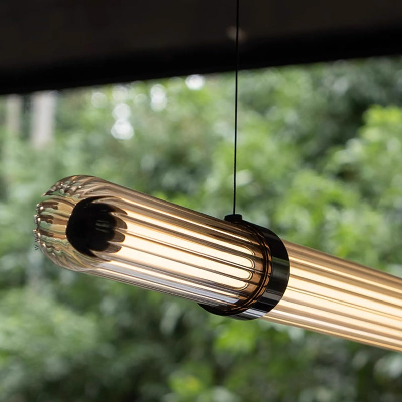 TIME TUNNEL WAVY Linear Chandelier by Lampadom - top view