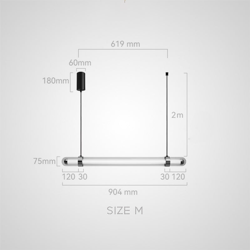 TIME TUNNEL WAVY Linear Chandelier by Lampadom - angle view