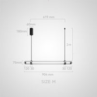 TIME TUNNEL WAVY Linear Chandelier by Lampadom - angle view
