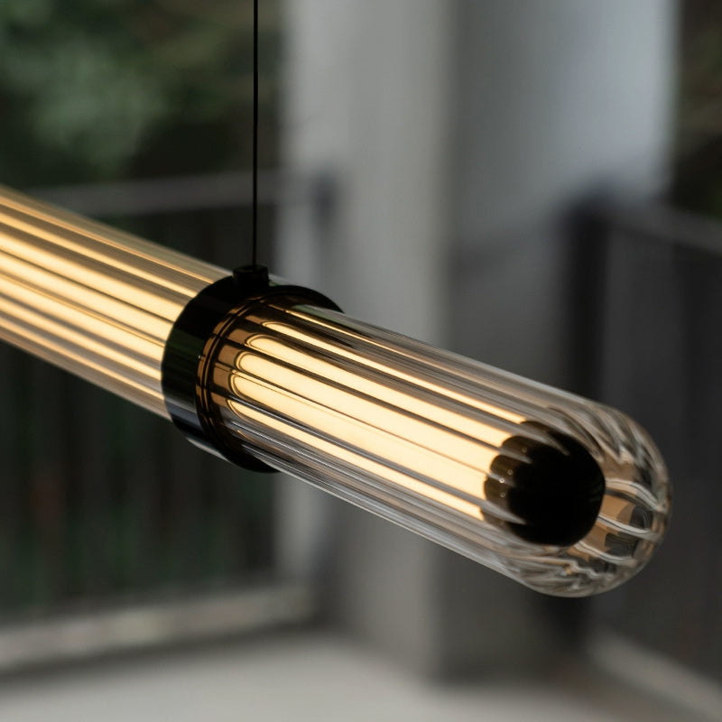 TIME TUNNEL WAVY Linear Chandelier by Lampadom - scale reference