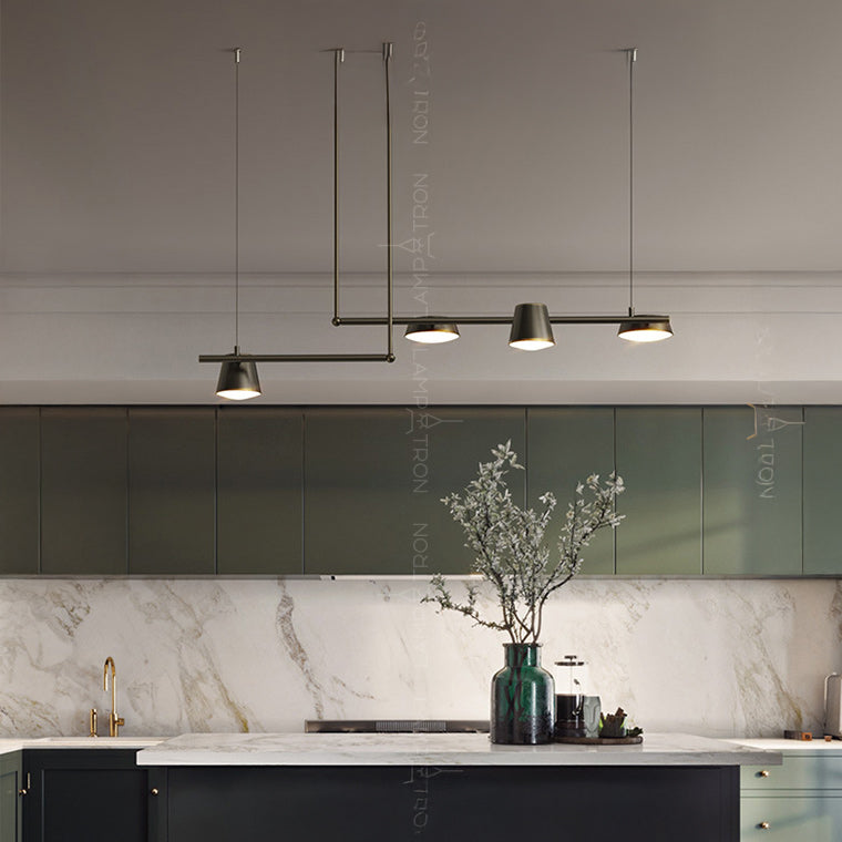 TOIVOLA Linear Chandelier by Lampadom - close-up