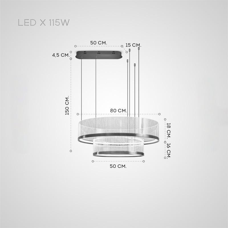 TOLETUS B Ring Chandelier by Lampadom - close-up