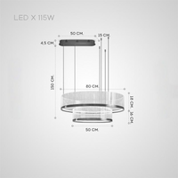TOLETUS B Ring Chandelier by Lampadom - close-up