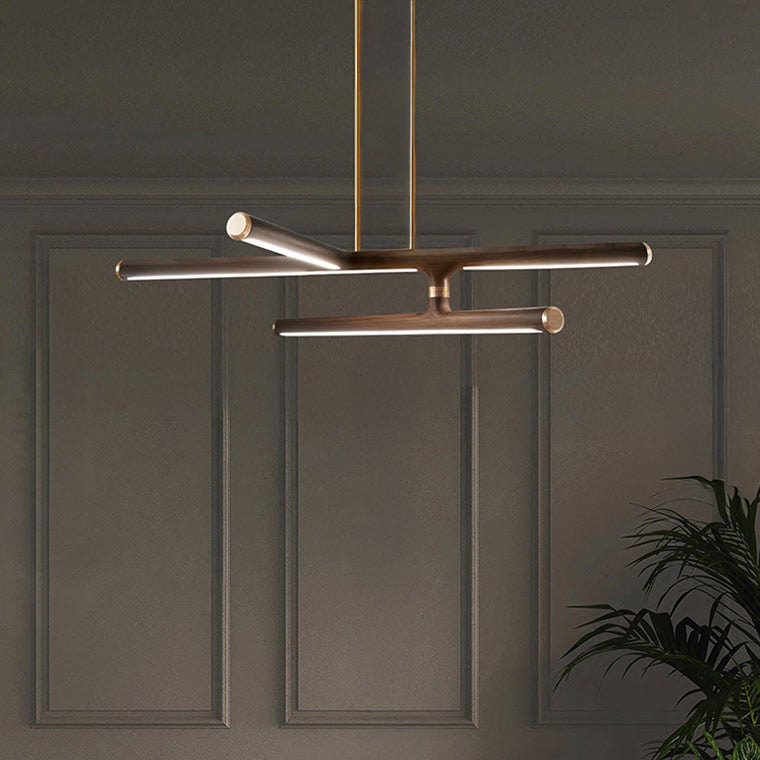 TORDIS Linear Chandelier by Lampadom - side view