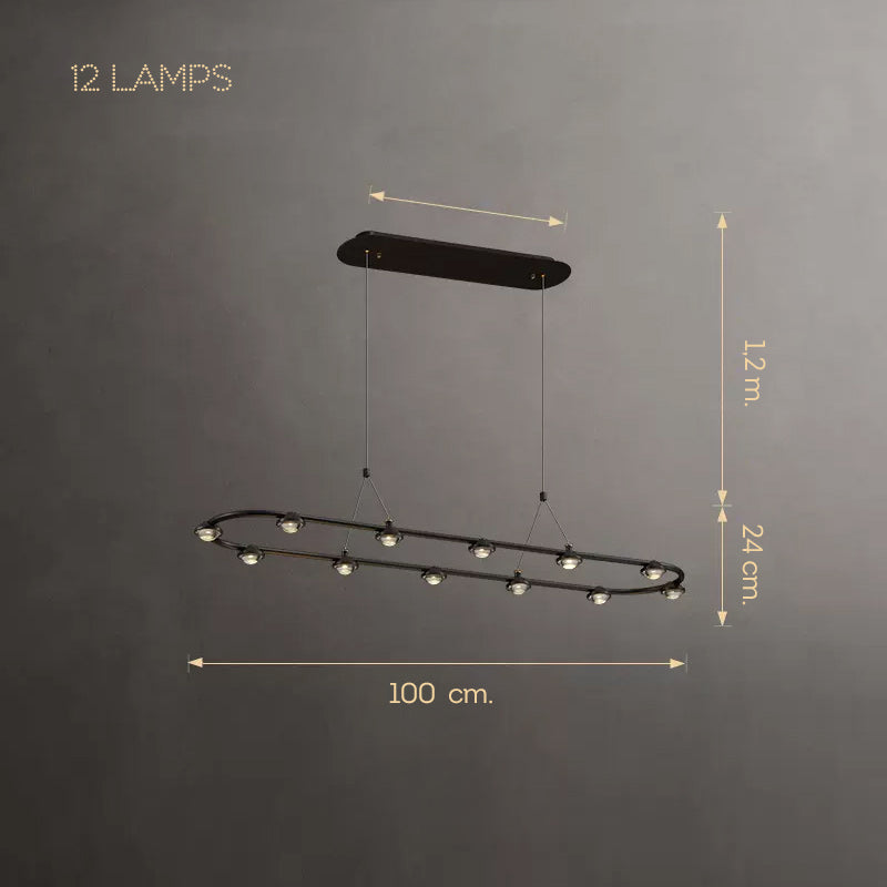 TORRES Linear Chandelier by Lampadom - close-up