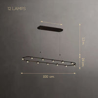 TORRES Linear Chandelier by Lampadom - close-up