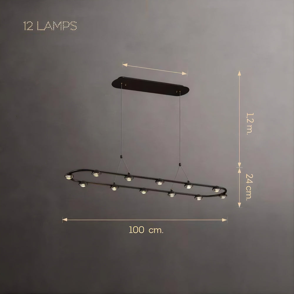 TORRES Linear Chandelier by Lampadom - detail view