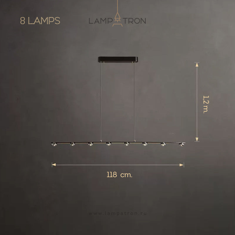 TORRES Linear Chandelier by Lampadom - scale reference