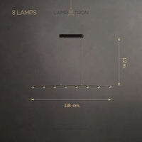 TORRES Linear Chandelier by Lampadom - scale reference