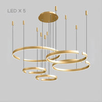 VEIKKO COMBO Ring Chandelier by Lampadom - close-up