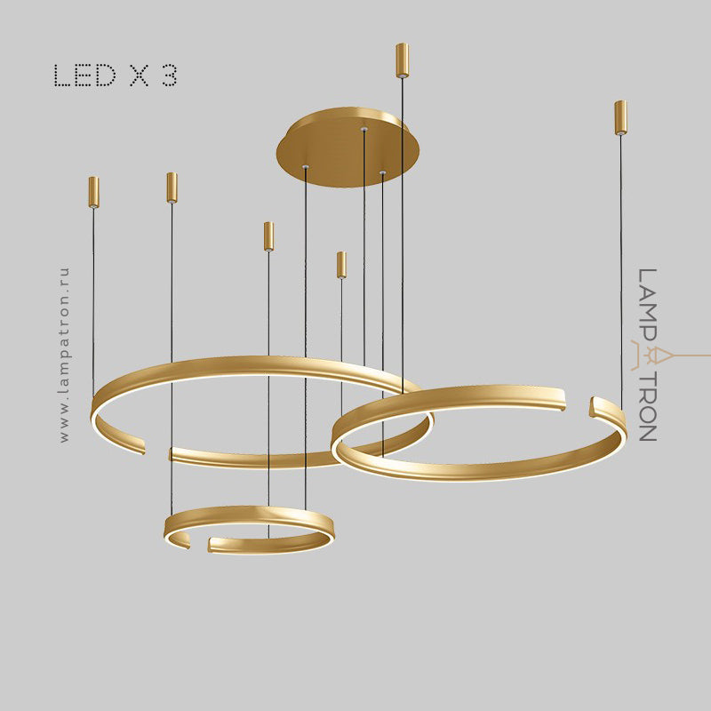 VEIKKO COMBO Ring Chandelier by Lampadom - side view