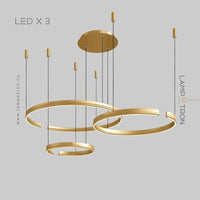 VEIKKO COMBO Ring Chandelier by Lampadom - side view