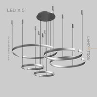 VEIKKO COMBO Ring Chandelier by Lampadom - scale reference