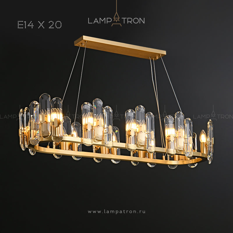 WALLACE Linear Chandelier by Lampadom - side view