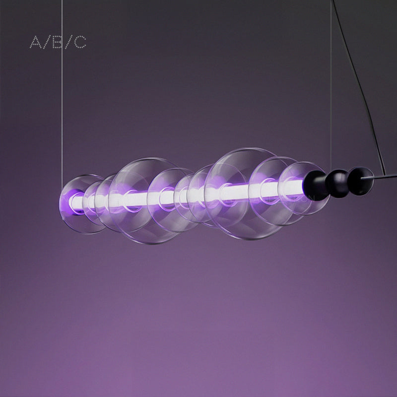ZOOM Linear Chandelier by Lampadom - angle view