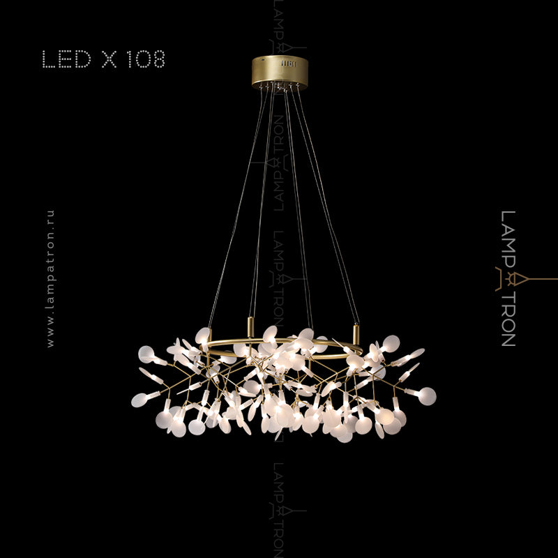 LEAVES LUX Ring Chandelier by Lampadom - angle view