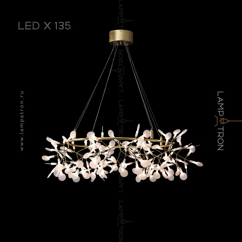 LEAVES LUX Ring Chandelier by Lampadom - side view
