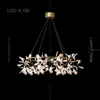 LEAVES LUX Ring Chandelier by Lampadom - side view