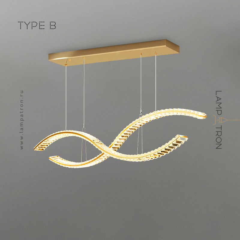 BERTOLDA X Linear Chandelier by Lampadom - close-up