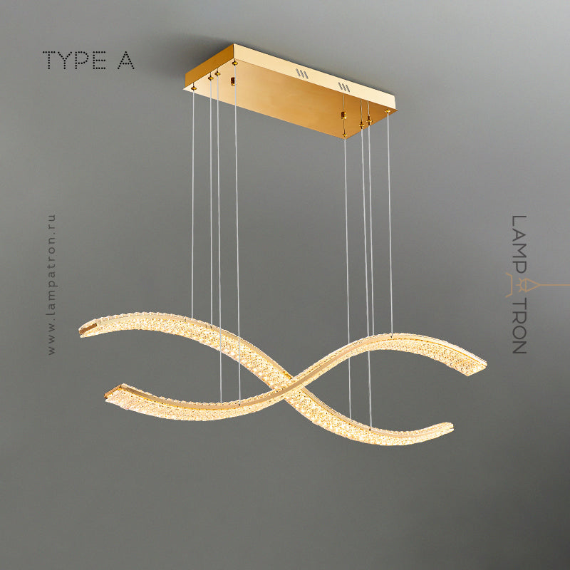 BERTOLDA X Linear Chandelier by Lampadom - side view