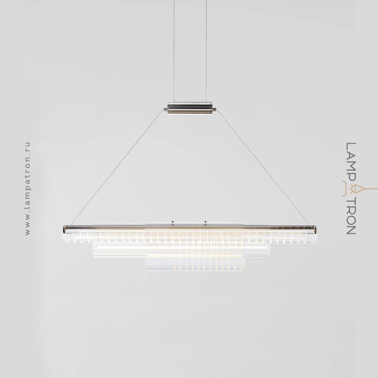 BIELLA Linear Chandelier by Lampadom - angle view