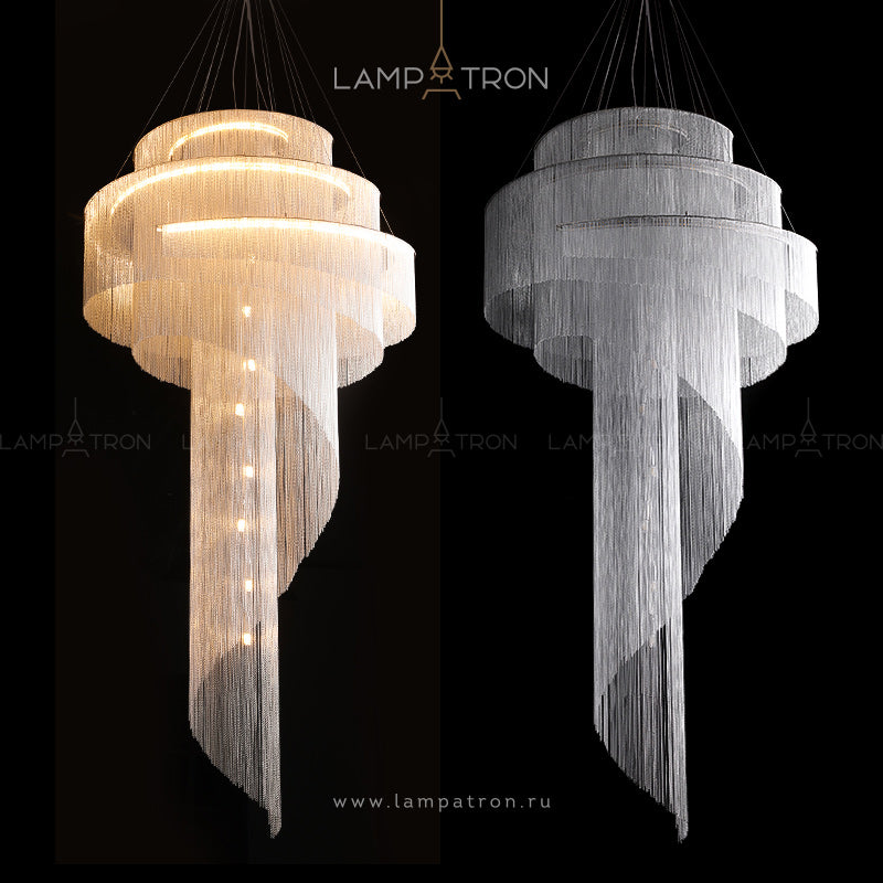 CONCORDIA GOLD Chandelier by Lampadom - side view