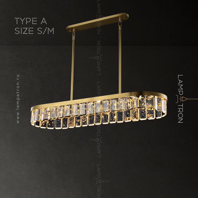 CAPELLA Linear Chandelier by Lampadom - side view