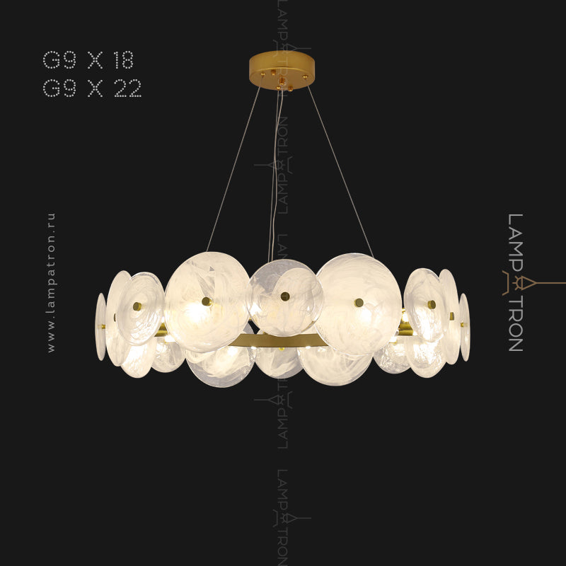 CLARA WHITE Ring Chandelier by Lampadom - scale reference