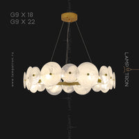 CLARA WHITE Ring Chandelier by Lampadom - scale reference