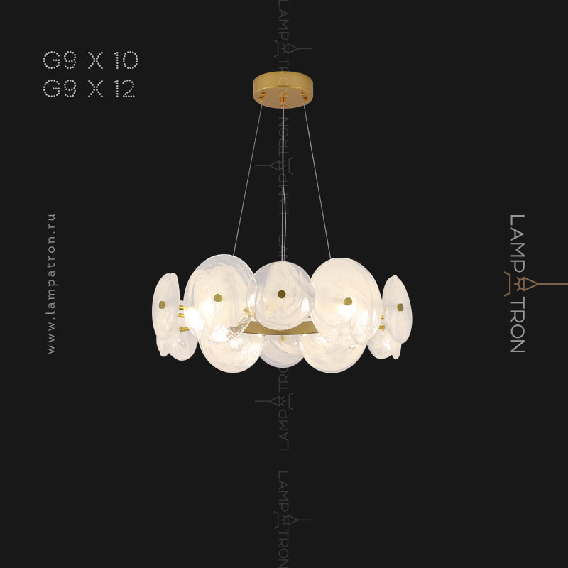 CLARA WHITE Ring Chandelier by Lampadom - detail view