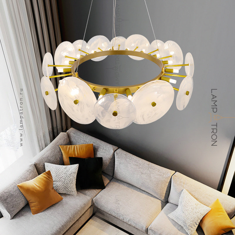 CLARA WHITE Ring Chandelier by Lampadom - side view