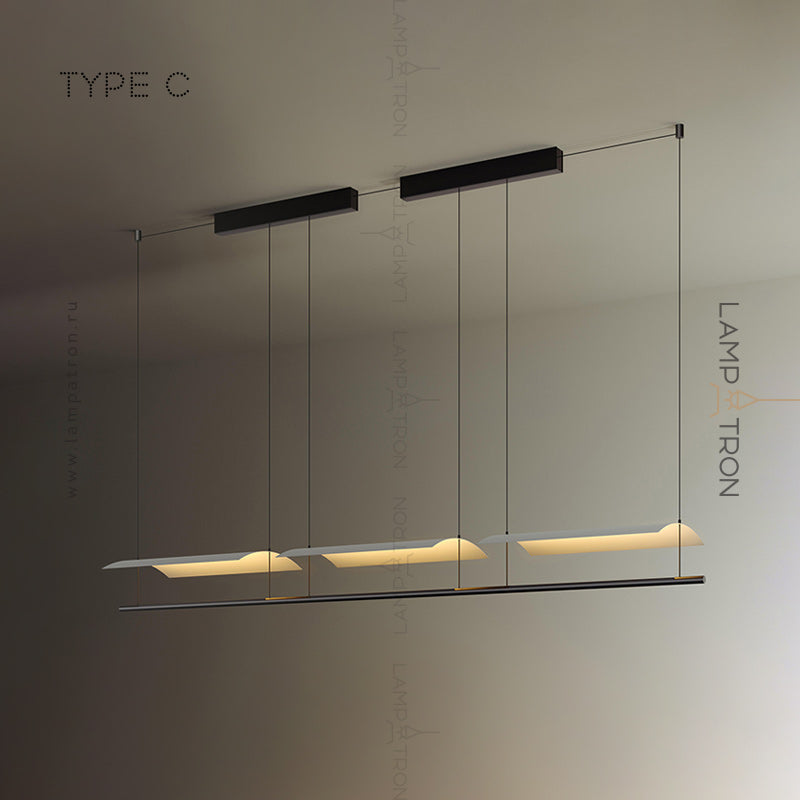 GARTH Linear Chandelier by Lampadom - side view