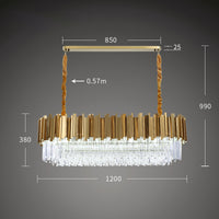 GENEVA Linear Chandelier by Lampadom - angle view