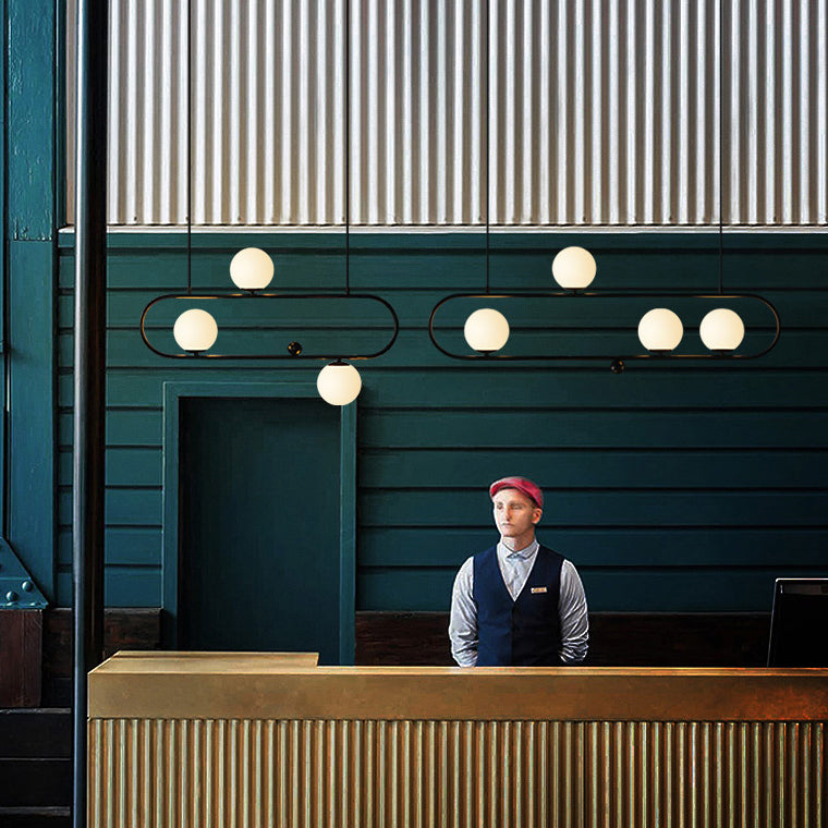 HOOP Linear Chandelier by Lampadom - scale reference