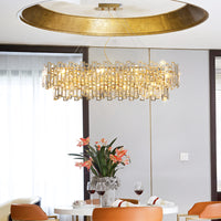 TESORO Linear Chandelier by Lampadom - close-up
