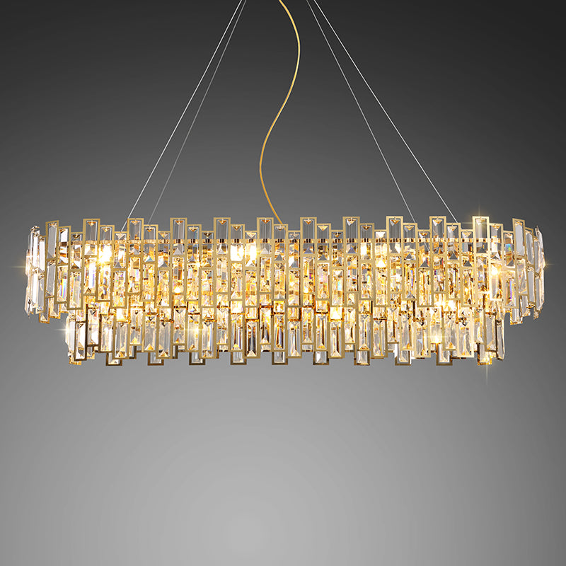 TESORO Linear Chandelier by Lampadom - side view